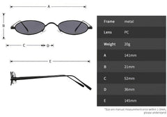 Oval Small Metal Frame Sunglasses