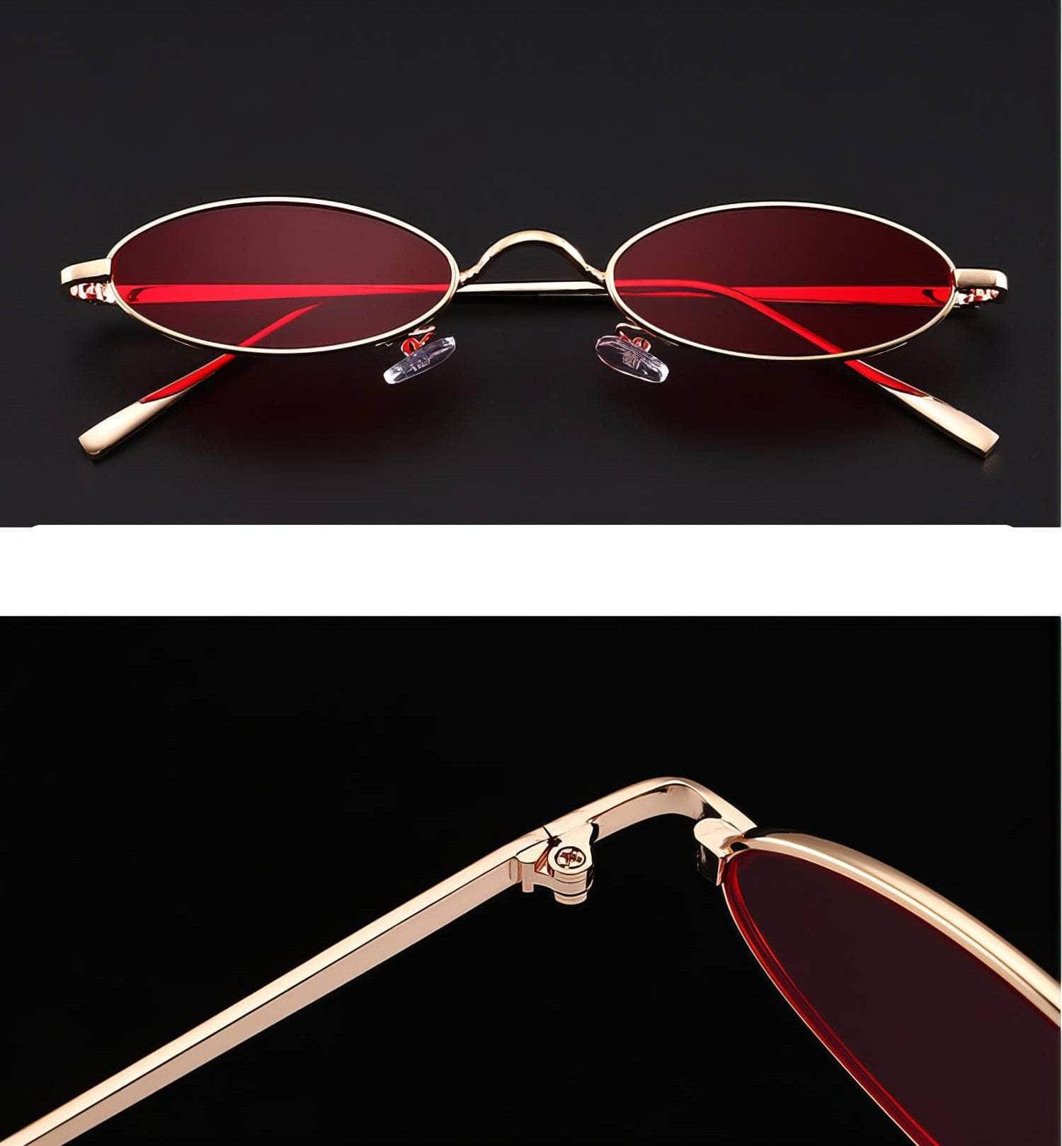 Oval Small Metal Frame Sunglasses