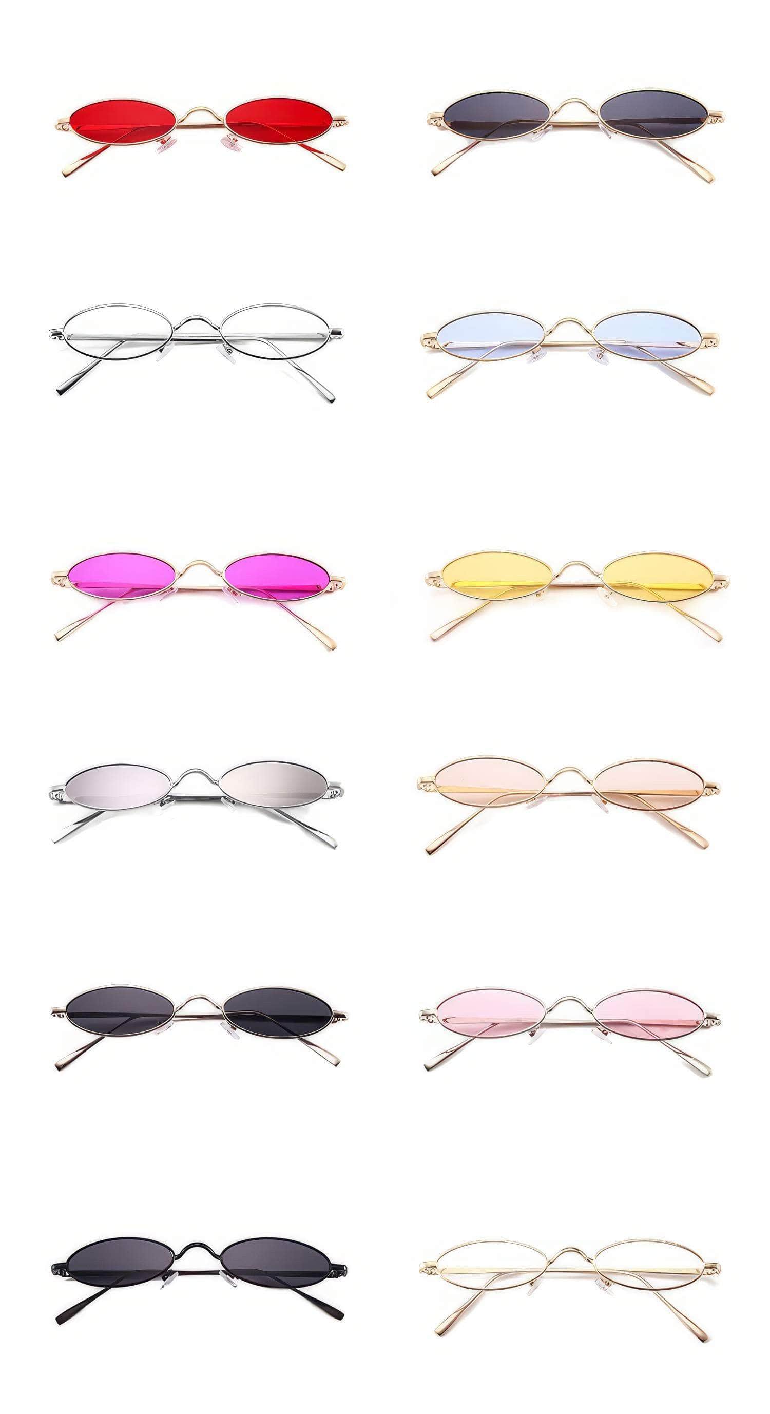 Oval Small Metal Frame Sunglasses