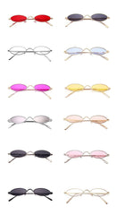 Oval Small Metal Frame Sunglasses