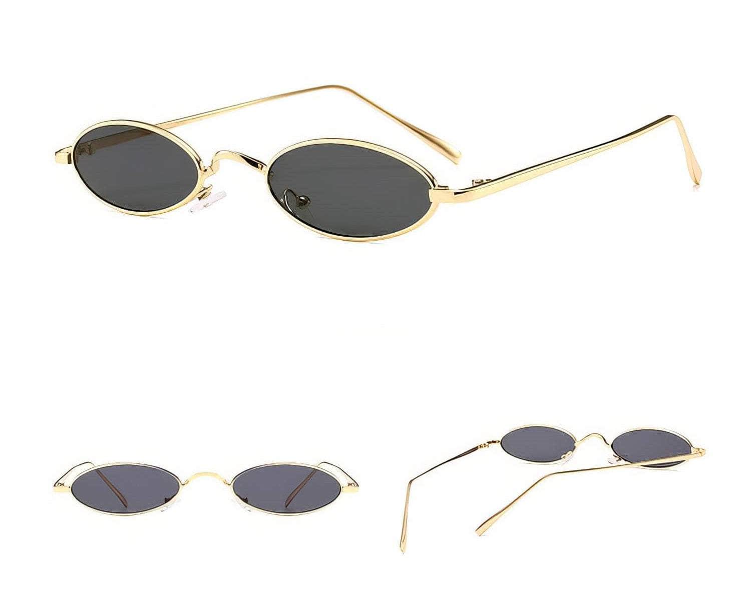 Oval Small Metal Frame Sunglasses