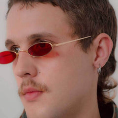 Oval Small Metal Frame Sunglasses