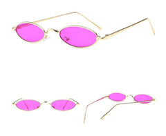 Oval Small Metal Frame Sunglasses