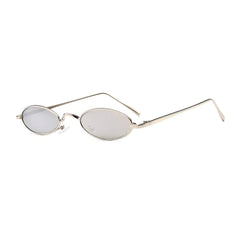 Oval Small Metal Frame Sunglasses Silver/Silver / Resin