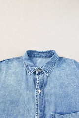 Oversized Button Down Denim Shirt Dress