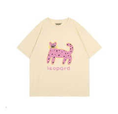 Oversized Leopard Print T-Shirt US 4 / Wheat
