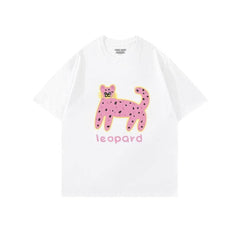 Oversized Leopard Print T-Shirt US 4 / White