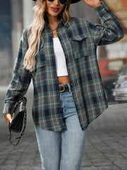 Oversized Plaid Button-Up Shirt