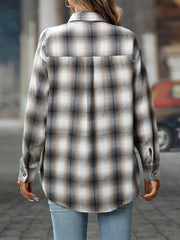 Oversized Plaid Button-Up Shirt