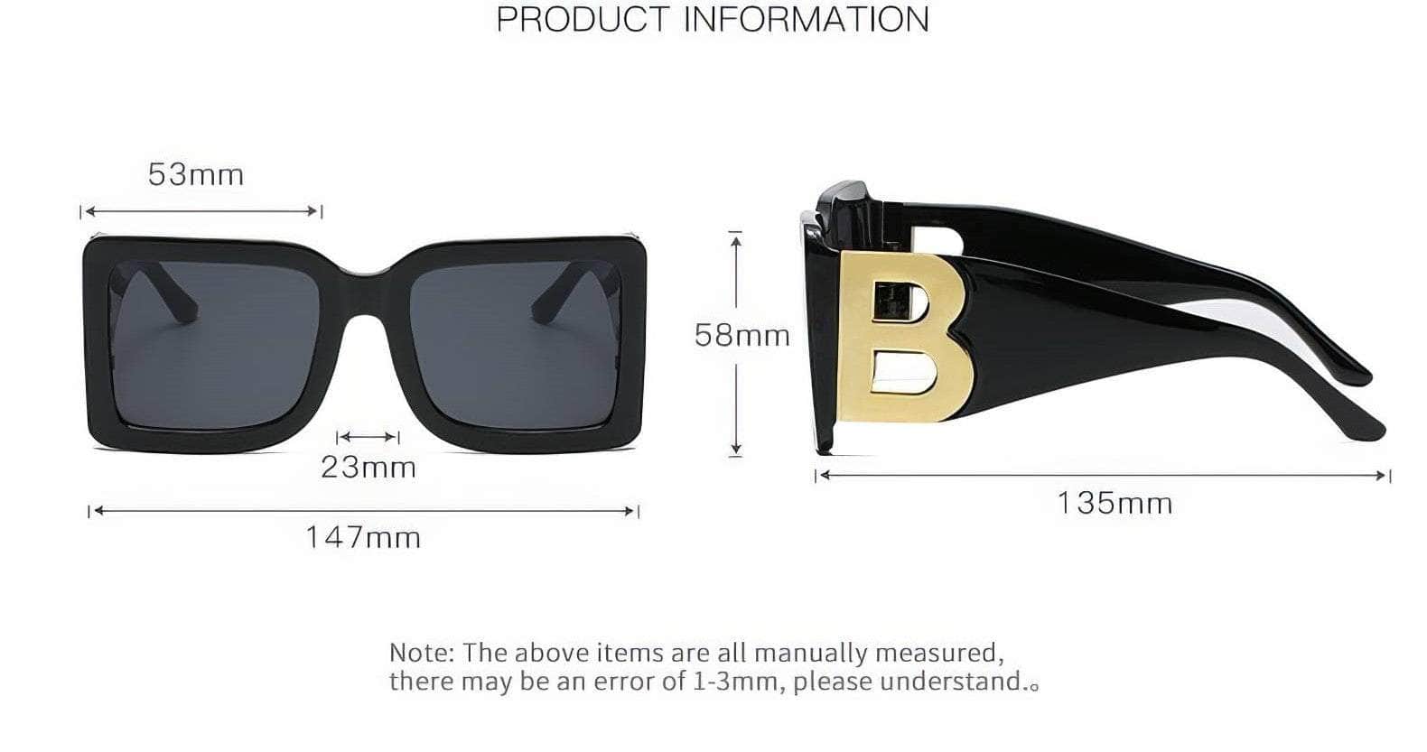Oversized Square Frame Sunglasses