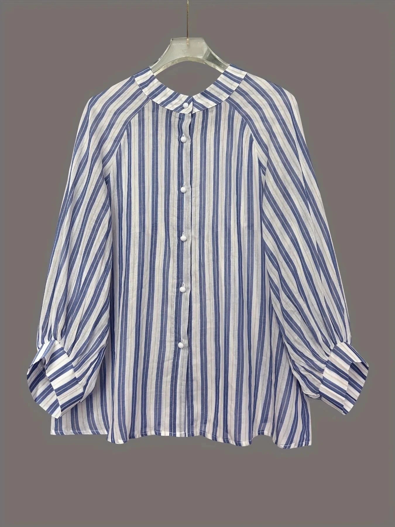 Oversized Striped Button-Down Shirt