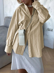 Oversized Striped Button-Down Shirt