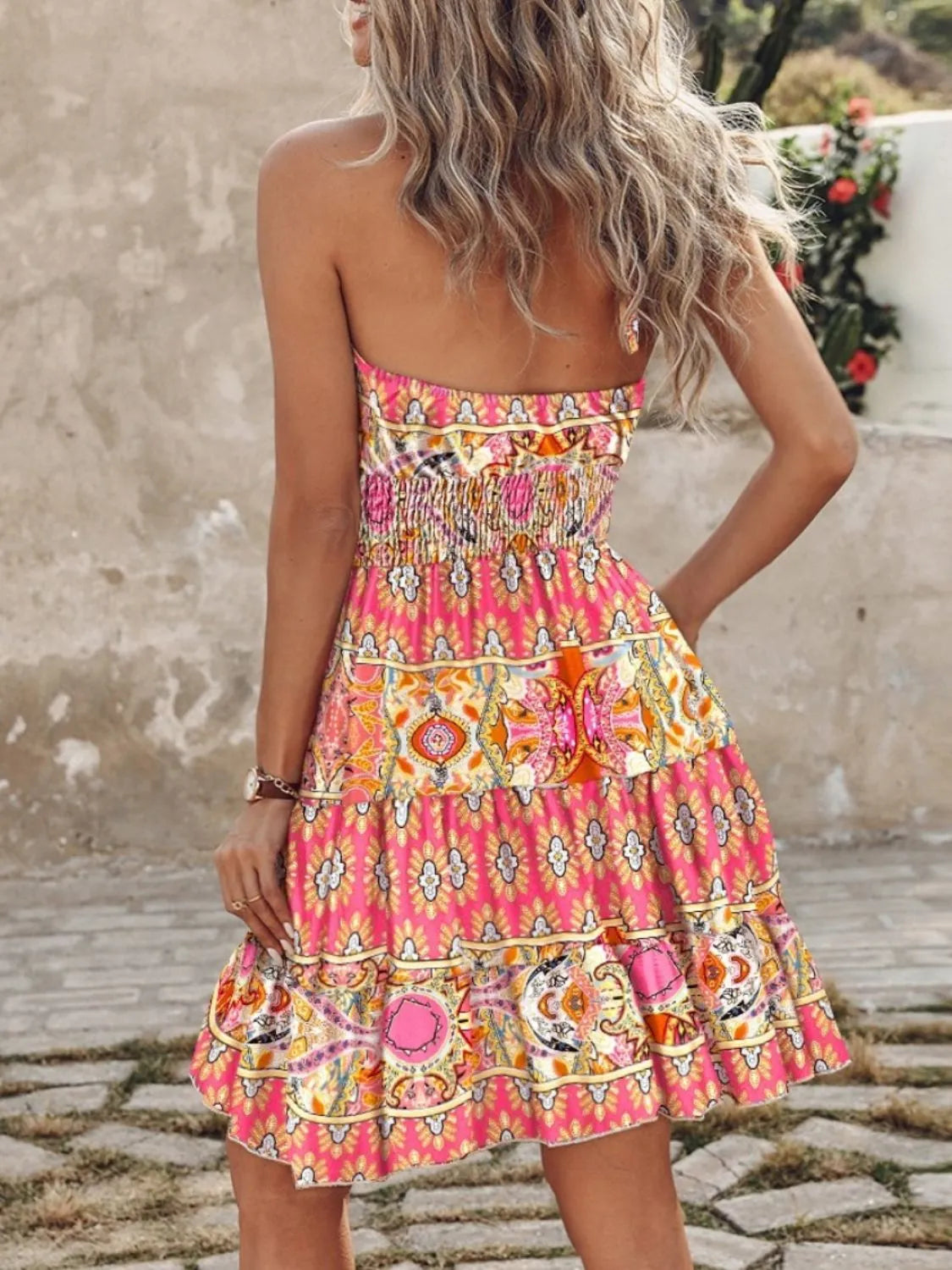 Paisley Print Halter Neck Mini Dress