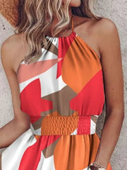 Paisley Print Halter Neck Mini Dress