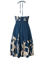 Paisley Print Halter Neck Mini Dress