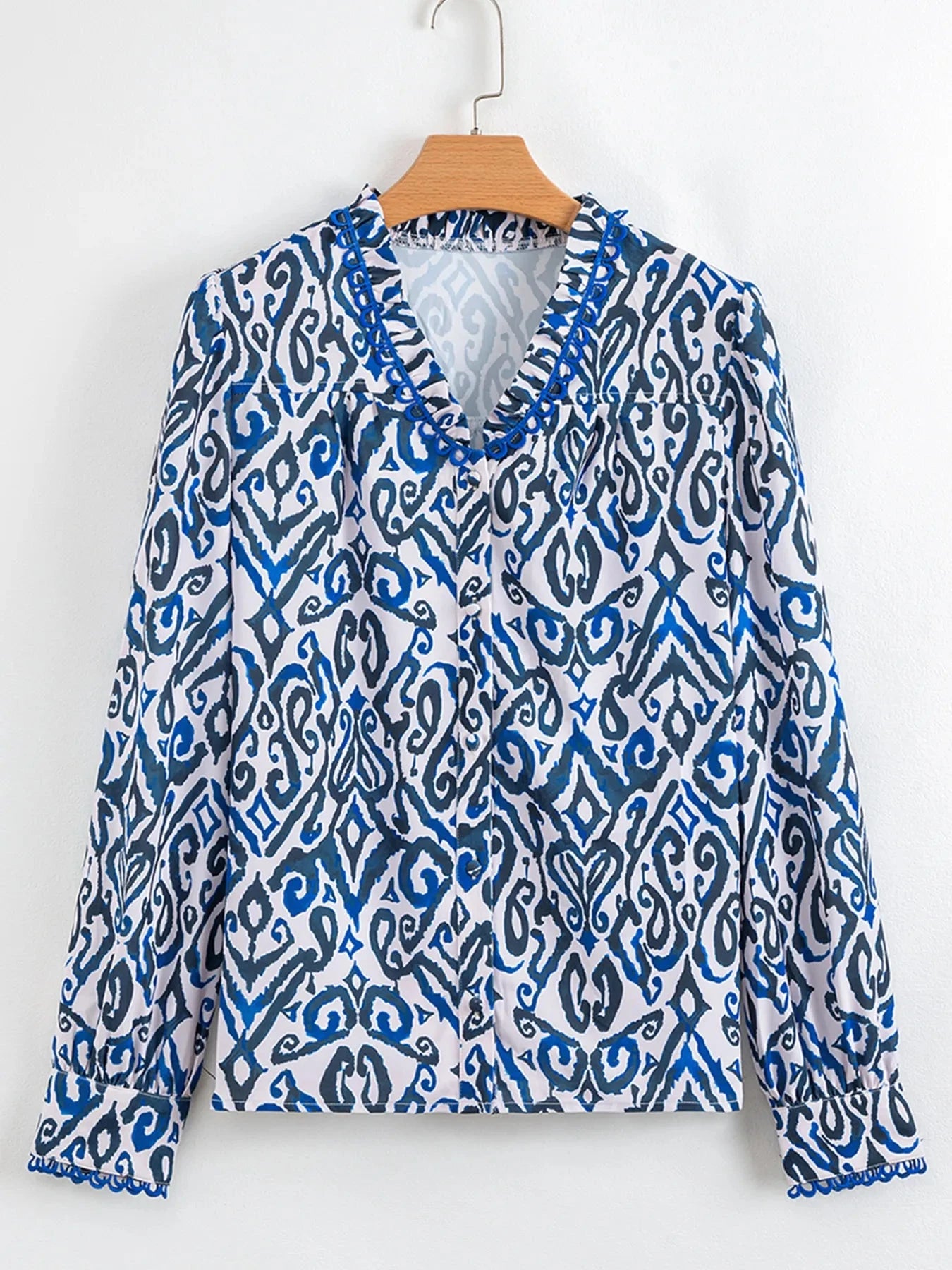 Paisley Print Long Sleeve Blouse