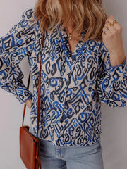 Paisley Print Long Sleeve Blouse