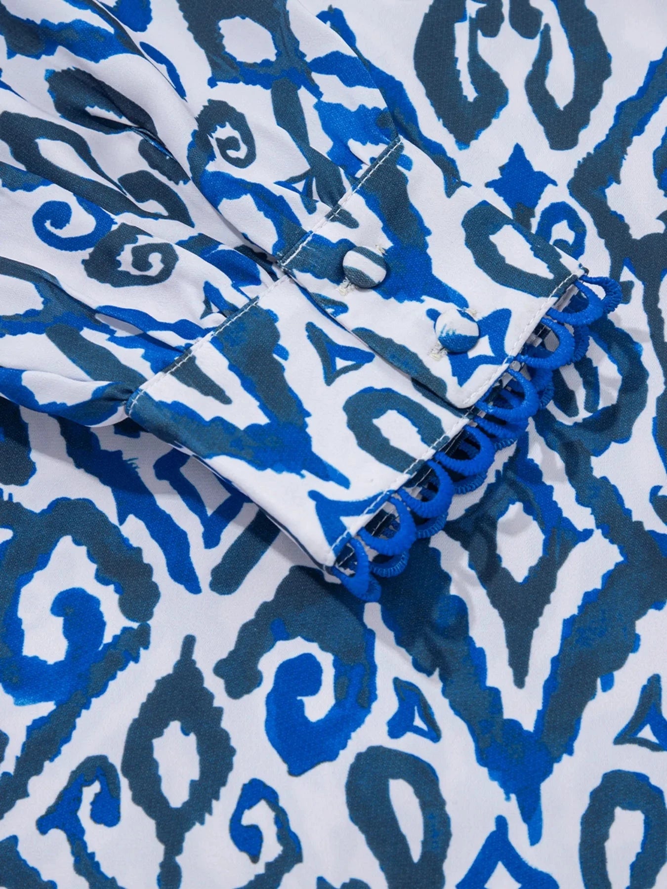 Paisley Print Long Sleeve Blouse