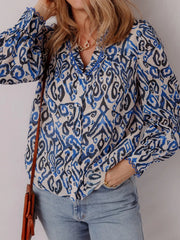 Paisley Print Long Sleeve Blouse