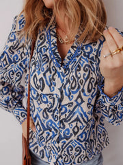 Paisley Print Long Sleeve Blouse