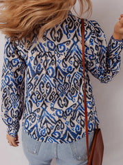Paisley Print Long Sleeve Blouse