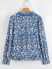 Paisley Print Long Sleeve Blouse