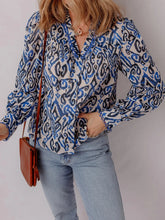 Paisley Print Long Sleeve Blouse Navy / S