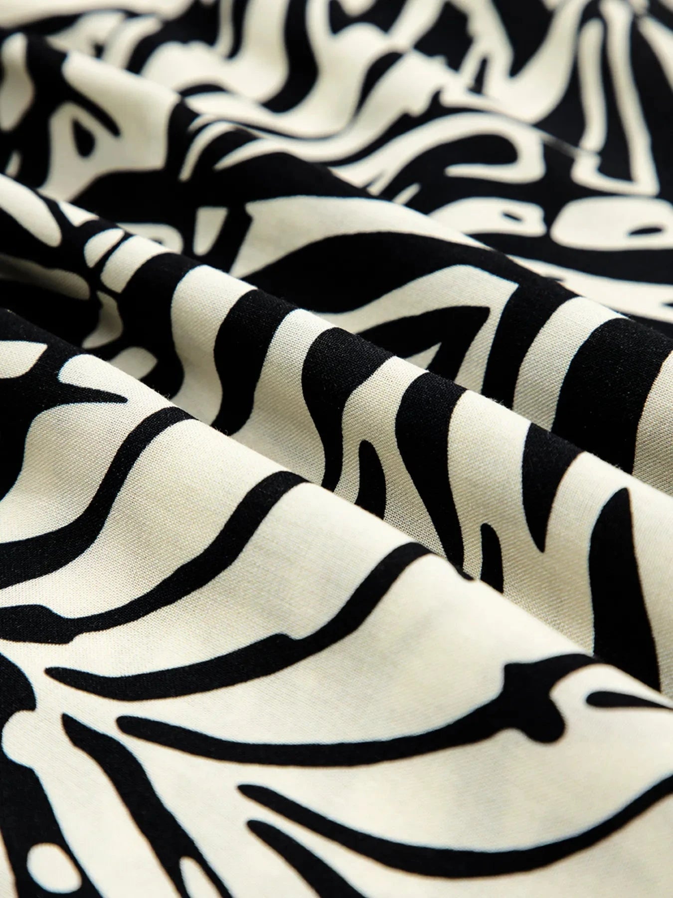 Palm Print Wrapped Spaghetti Straps Tiered Dress