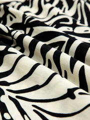 Palm Print Wrapped Spaghetti Straps Tiered Dress