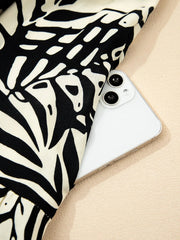 Palm Print Wrapped Spaghetti Straps Tiered Dress