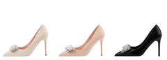 Pearl Bow Detailed Stiletto Pumps