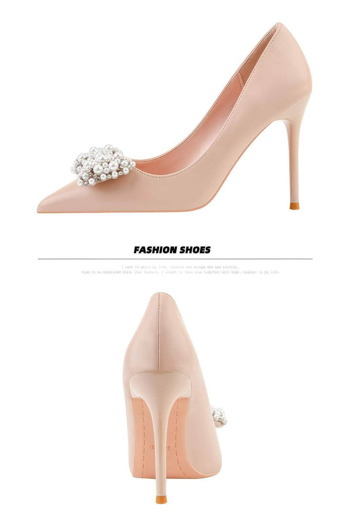 Pearl Bow Detailed Stiletto Pumps