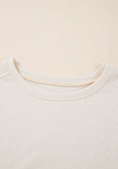 Pearl Detail Round Neck Half Sleeve Blouse