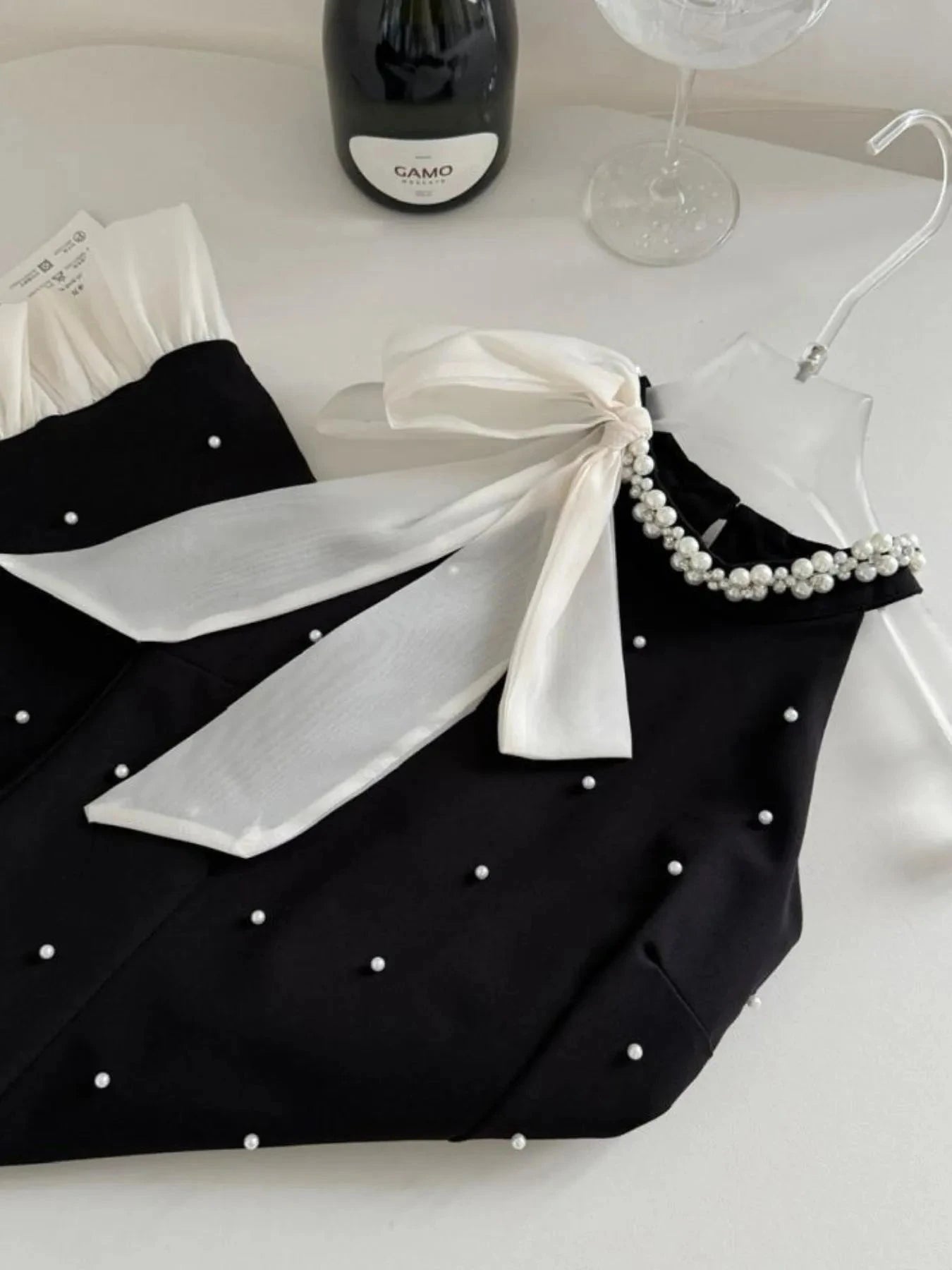 Pearl Detail Sleeveless Mini Dress