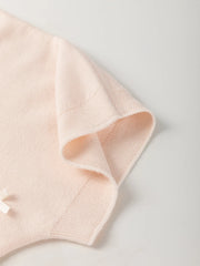 Pearl Embellished Bow Detail Short Sleeve Sweater