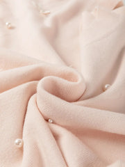 Pearl Embellished Bow Detail Short Sleeve Sweater