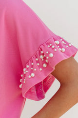 Pearl Embellished Top and Shorts Set