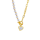 Pearl Heart Pendant Necklace N1800