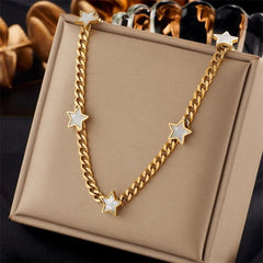 Pentagram Star Pendant Choker Necklace N1928