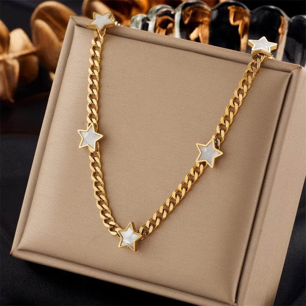 Pentagram Star Pendant Choker Necklace N1928