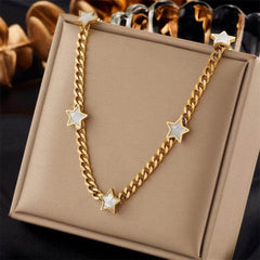 Pentagram Star Pendant Choker Necklace N1928