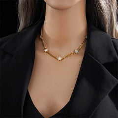Pentagram Star Pendant Choker Necklace N1928