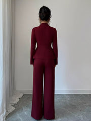 Peplum Blazer & Wide Leg Pants Set