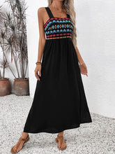 Perfee Embroidered Floral Side Slit Sleeveless Midi Dress Black / S