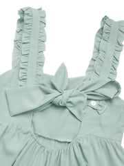 Perfee Frill Wide Strap Romper with Pockets