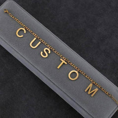 Personalized Custom Name Anklet - Thick NK Leg Chain with Letter Charms, Stainless Steel