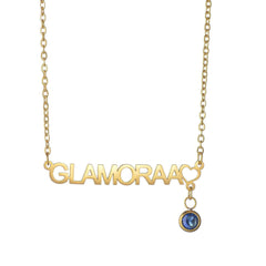 Personalized Custom Name Necklace with Birthstone Drill Cup Pendant - Stainless Steel for Women and Men, Link Chain Jewelry Gift
