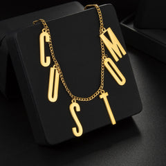 Personalized Custom Name Waist Chain for Women - Stainless Steel, 2-Layer Sexy Body Chain with Big Letter Pendant