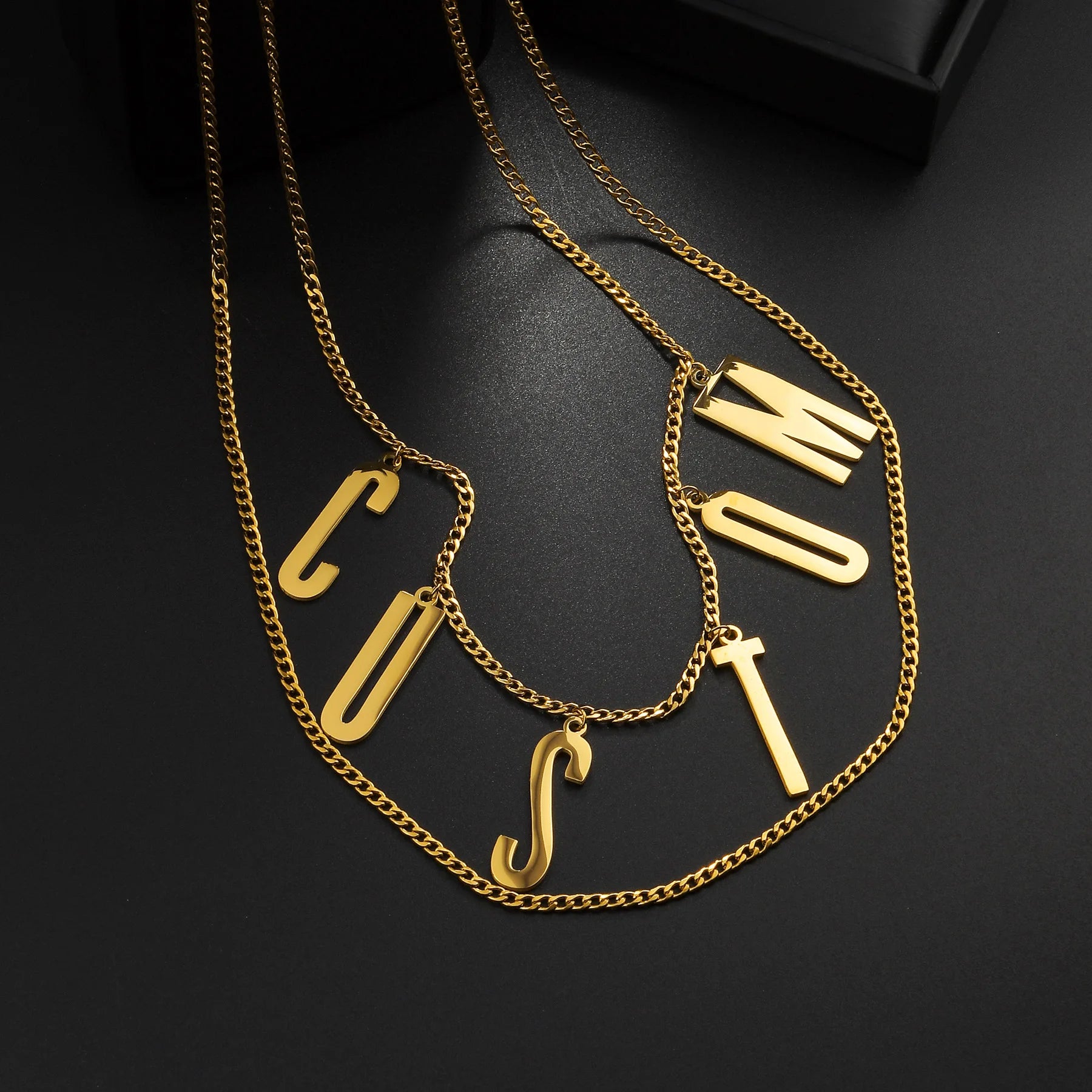 Personalized Custom Name Waist Chain for Women - Stainless Steel, 2-Layer Sexy Body Chain with Big Letter Pendant