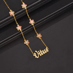 Personalized Flower Name Necklace for Women